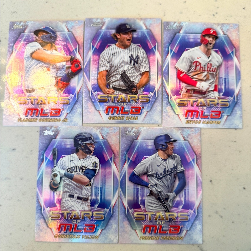 🚨HUGE SALE MUST GO🚨 Brand New Set of 5 Stars of MLB Topps Cards